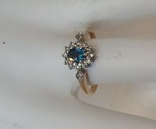Diamond and Topaz Gold Ring