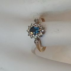 Diamond and Topaz Gold Ring
