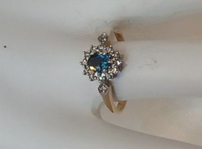 Diamond and Topaz Gold Ring