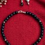 Blue sandstone bead necklace and earring set Image 3