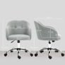 Home office chair, ergonomic desk chair with rocking function, teddy velvet look 56 x 61 x 86 cm Gray Image 4
