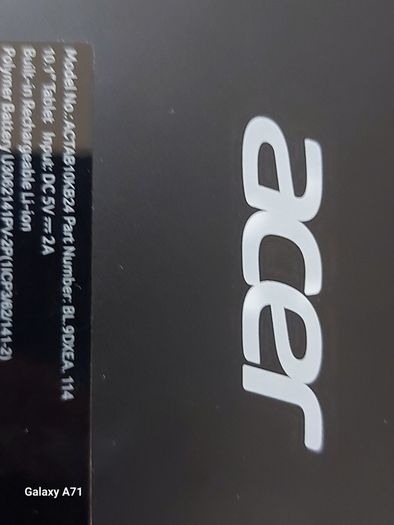 ACER 10.1 inch Tablet, Model ACTAB10KB24, FRP Pin Locked, with Keypad Hard Cover