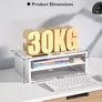 Desk Monitor Stand with Smartphone Holder, Ergonomic Laptop Stand with Cable Management for Computer, Notebook, iMac, PC, 2 Tiers Black (W420 x D235 x H142mm) White Image 3