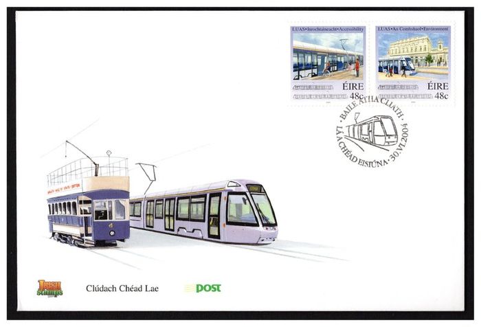 2004 Ireland Inauguration of Luas Tram Commemorate Stamps An Post First Day Cover (FDC)