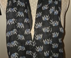 Ladies dark grey scarf with elephants