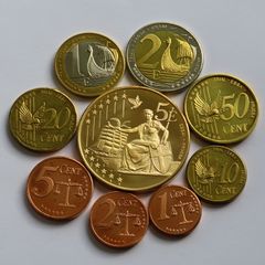 Denmark rare euro Probe essai Trial Prototype 9 Coin Set 2002 Rare