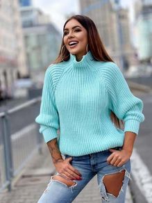 Women's turtleneck long sweater