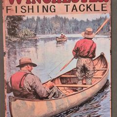 Vintage Style metal sign, Winchester fishing tackle advertisement.