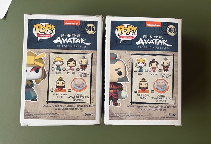 Funko Pops - Avatar the last Airbender Suki & Admiral Zhao