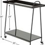 Bar Storage Trolley Cart,Acrylic Metal Rolling Utility Mobile Shelving Organizer Cart with Handle Lockable Wheels for Living Room Kitchen Office Bedroom,Black (MFDV-B) Image 2