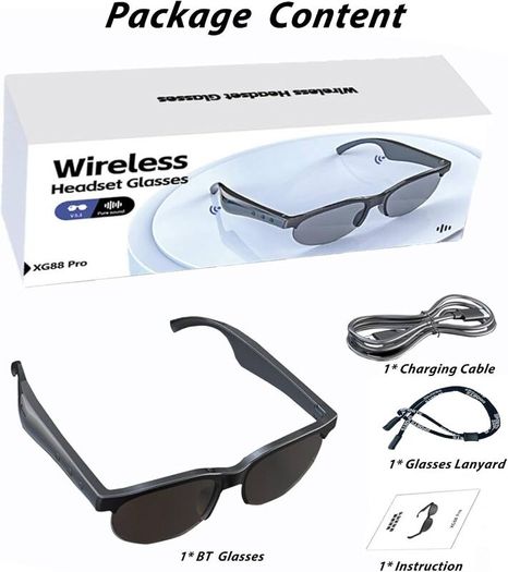 Smart Glasses Hands-Free Calling AI Chat Logging Music Playback Bluetooth Sunglasses for Men Touch Control Selfie Anti Glare