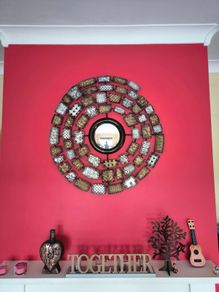Metal wall art with mirror