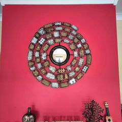 Metal wall art with mirror