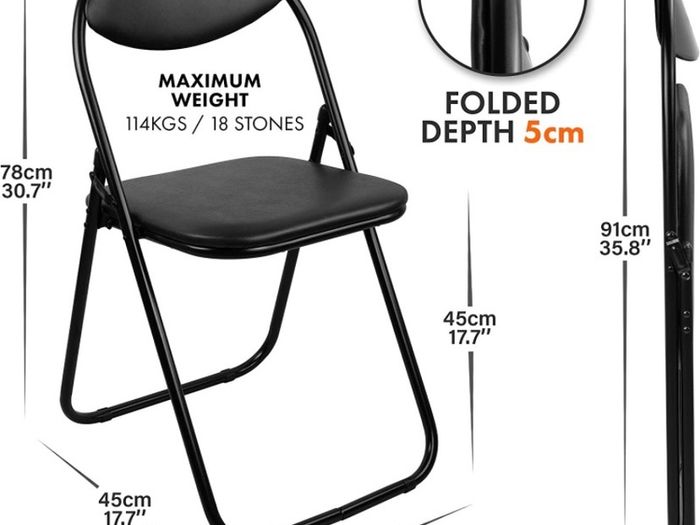 Folding Chair Padded Paris Faux Leather Chair Home Office Dining (FREE POSTAGE)