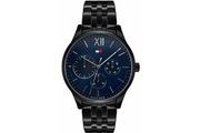 NEW Tommy Hilfiger Mens Watch 1791454 Black/blue Dial -warranty - Free Delivery