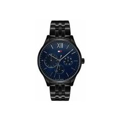 NEW Tommy Hilfiger Mens Watch 1791454 Black/blue Dial -warranty - Free Delivery