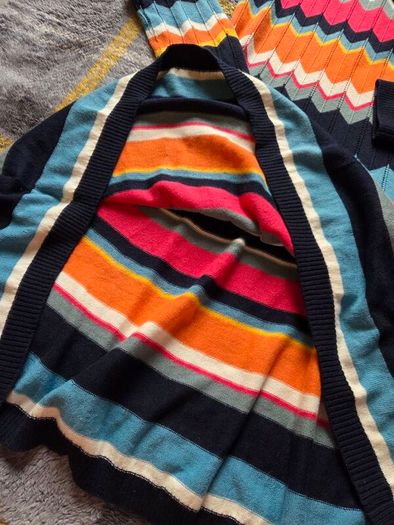 Boboli Chevron Zig-Zag & Striped Knit Dress
