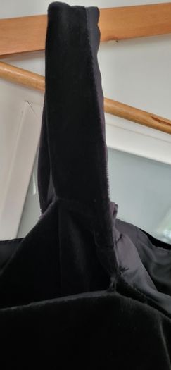 VINTAGE Official black velvet bow bardot Sz 12UK ( Fit 8-10UK)