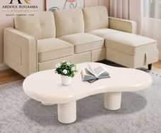 Scandinavian Cloud Coffee Table 120 x 79cm Modern White Living Room Centre Table.
