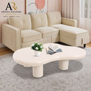 Scandinavian Cloud Coffee Table 120 x 79cm Modern White Living Room Centre Table.