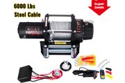 BRAND NEW 6000LBS 12V Electric Winch for 4X4 13M Steel Cable Car Trailer Ropes Towing Strap With Wireless Control ATV Truck Off Road