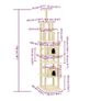 Cat Tree with Sisal Scratching Posts Cream 216 cm Image 6