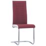Cantilever Dining Chairs 6 pcs Wine Red Fabric Image 2