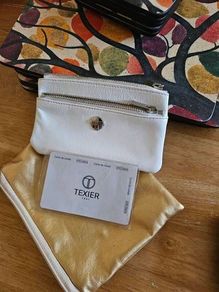 Textier White Patent Leather Coin Purse