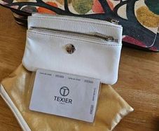 Textier White Patent Leather Coin Purse