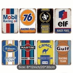 Collection racing themed tin signs free postage