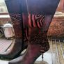 Women's Boot's Burgandy n Animal Print Size 40 Image 4