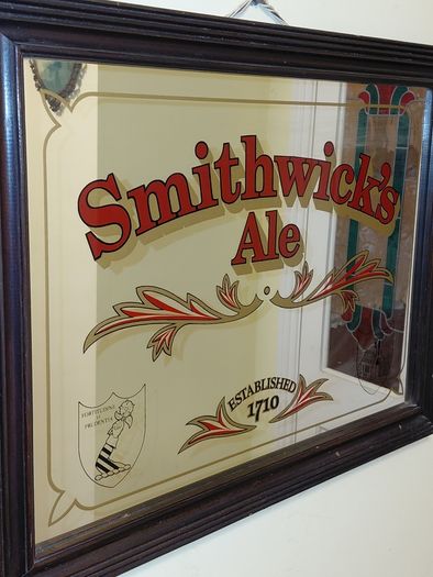 Original Irish 1970s Smithwick's Ale Mirror