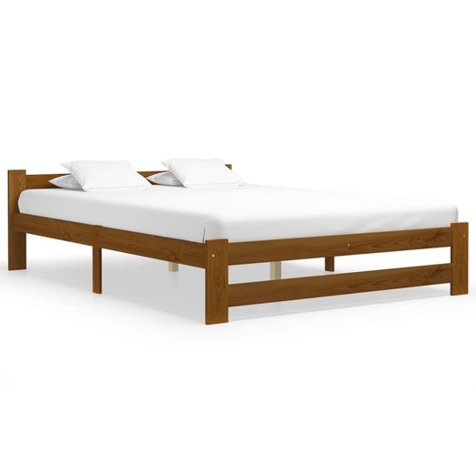Bed Frame Honey Brown Solid Pine Wood 180x200 cm