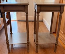 2 x Grey Pedestal Side Tables