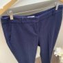 TATUUM Navy Blue & White Polka Dot Tapered Ankle Trousers 40 Image 2