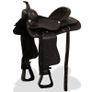 Western Saddle, Headstall&Breast Collar Real Leather 17" Black Image 4