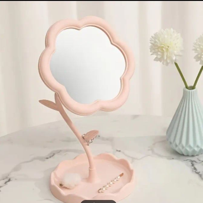 Small pink makeup mirror