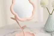 Small pink makeup mirror