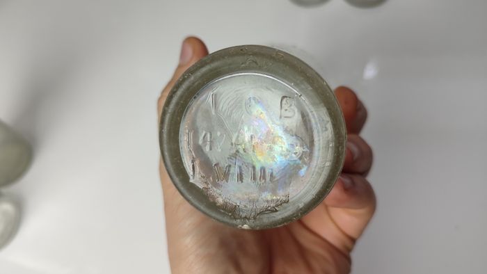 329 - Set of 5 Vintage Clear Glass Collectible Decorative Mineral Water Bottles