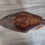 Vintage Triangular Glass Vase Brown 1950,s Hand Blown Image 6