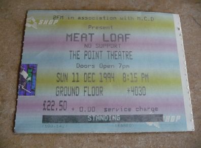 Meat Loaf ticket stub