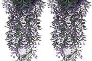 NEW SALE | 2Pcs Artificial Hanging Plants - Purple Artificial wall plants, Fake Ivy Vine for Wall Home Porch Garden Wedding Garland Outside Hanging Decoration