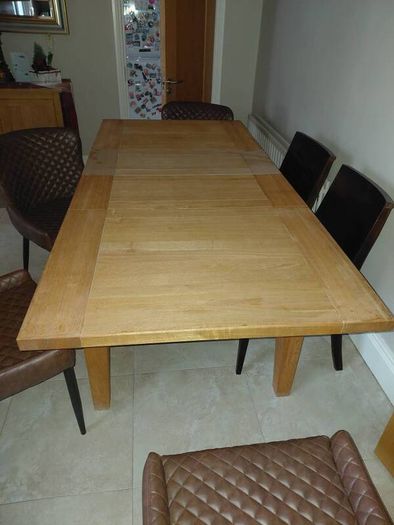 Matching solid wood table and dresser