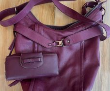 Leather Bag+Matching Leather Purse