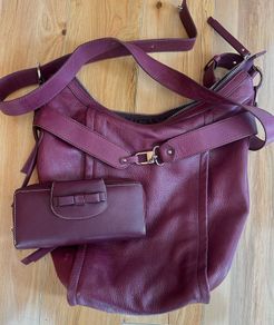 Leather Bag+Matching Leather Purse