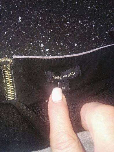 River Island Grey Fake Suede Skirt