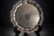 Vintage Ornate Engraved Serving Tray