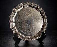 Vintage Ornate Engraved Serving Tray