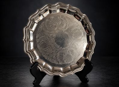 Vintage Ornate Engraved Serving Tray