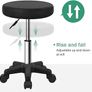 Round Rolling Stool with Wheels Height Adjustable Spa Stool for Salon Massage Home Kitchen Black Image 5